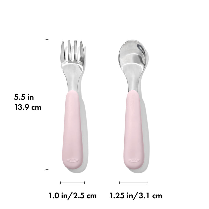 OXO Tot Fork & Spoon Set - Blossom