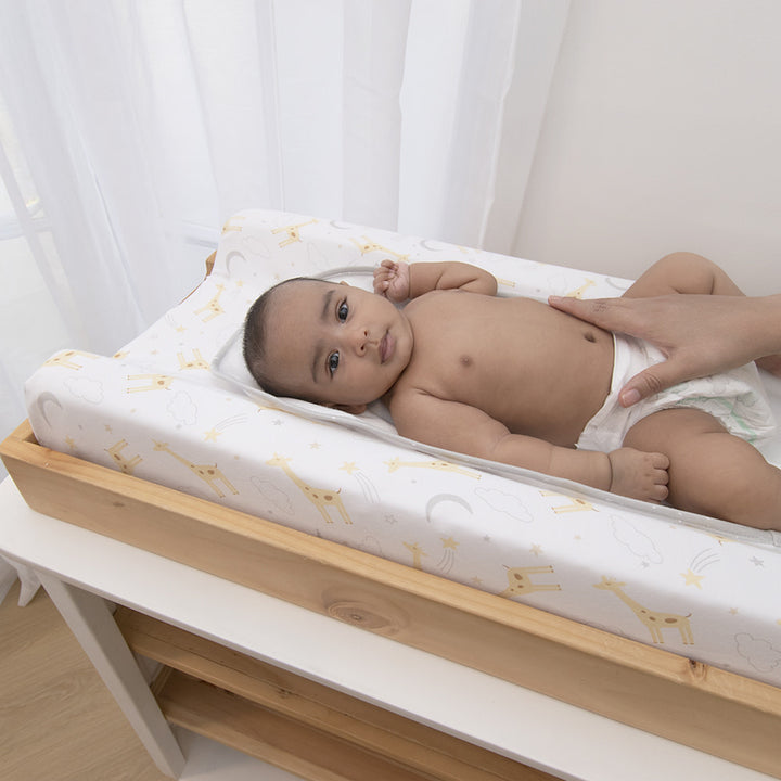 Living Textiles Change Pad Cover & Liner-Noah Giraffe
