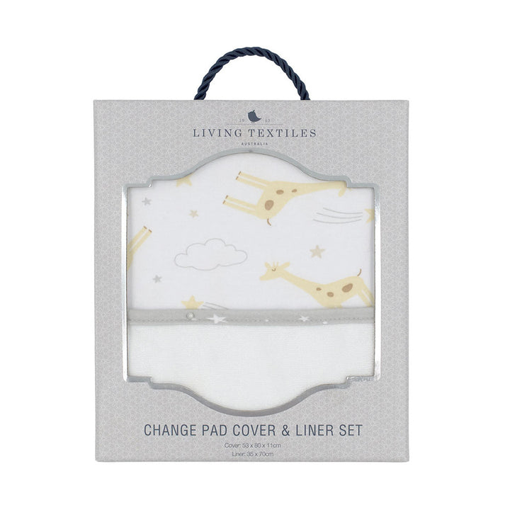 Living Textiles Change Pad Cover & Liner-Noah Giraffe