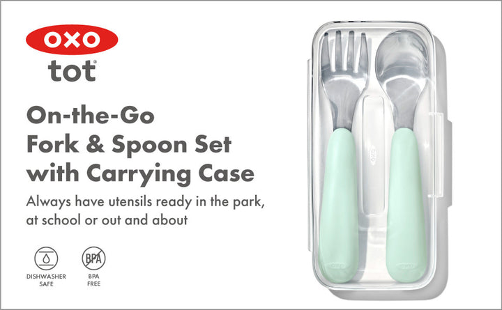 OXO Tot On-The-Go Fork And Spoon Set - Opal