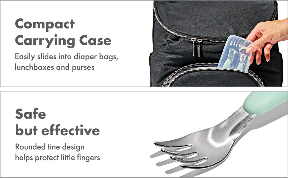 OXO Tot On-The-Go Fork And Spoon Set - Opal