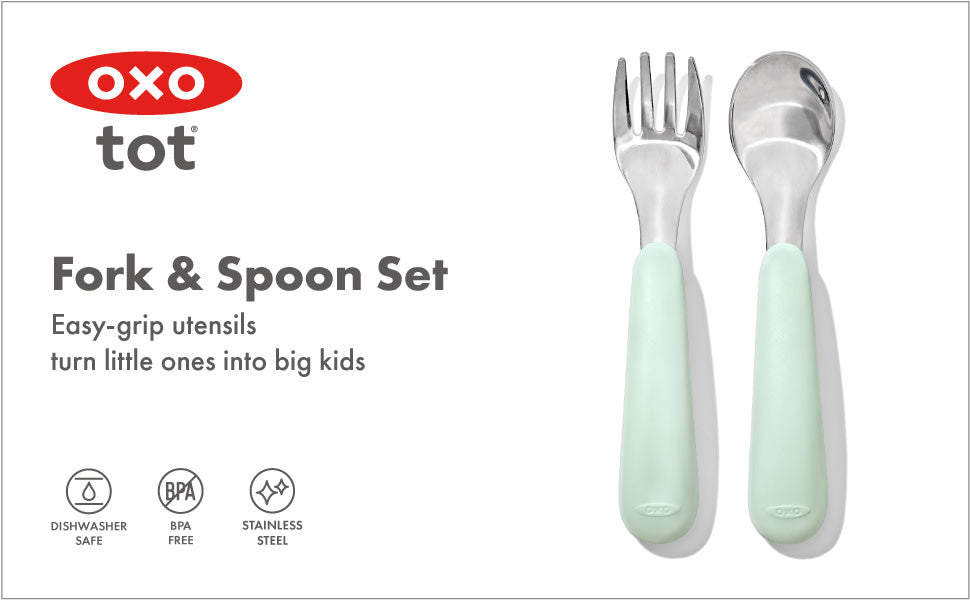 OXO Tot Fork & Spoon Set - Opal
