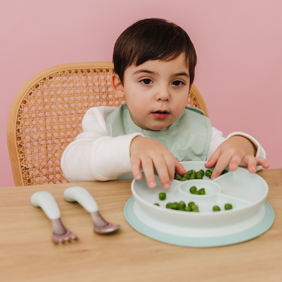 OXO Tot Stick & Stay Suction Divided Plate - Opal