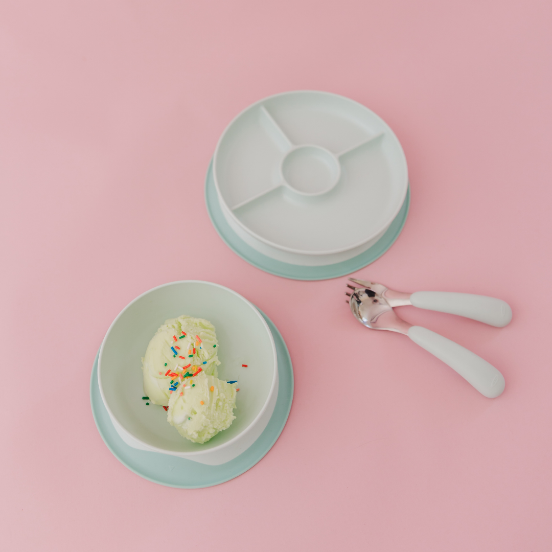 OXO Tot Stick & Stay Suction Divided Plate - Opal