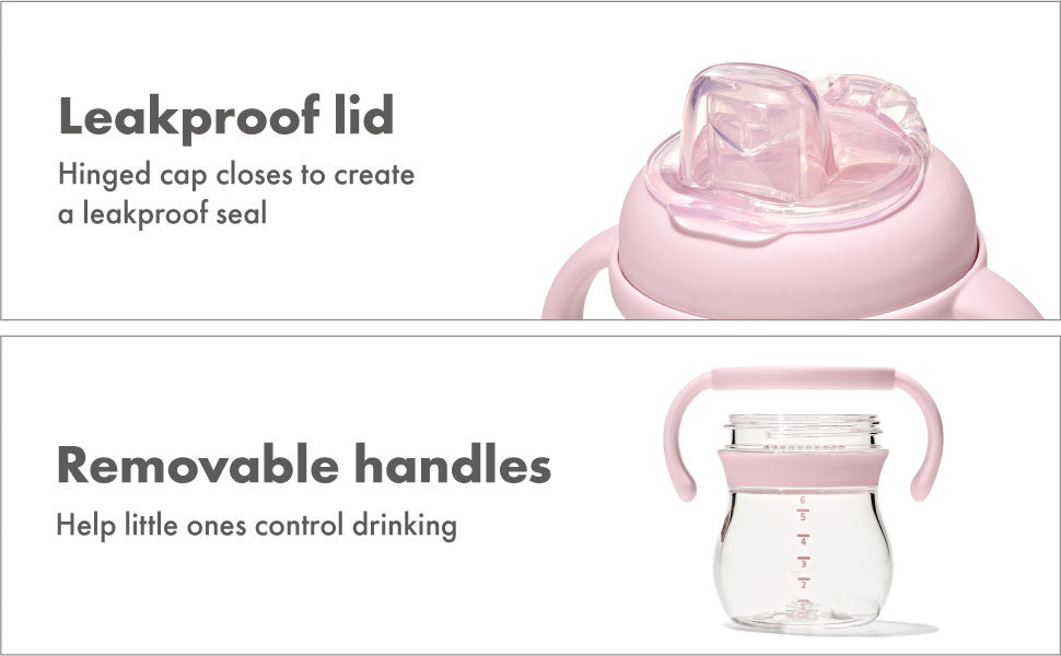 OXO Tot Transitions Soft Spout Sippy Cup With Removable Handles 6oz - Blossom