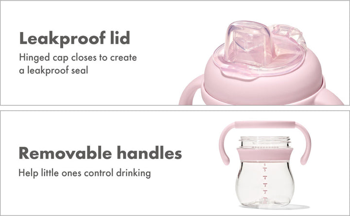 OXO Tot Transitions Soft Spout Sippy Cup With Removable Handles 6oz - Blossom