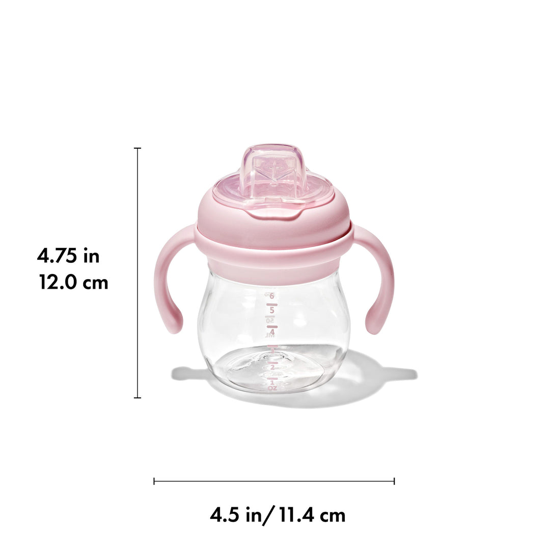 OXO Tot Transitions Soft Spout Sippy Cup With Removable Handles 6oz - Blossom