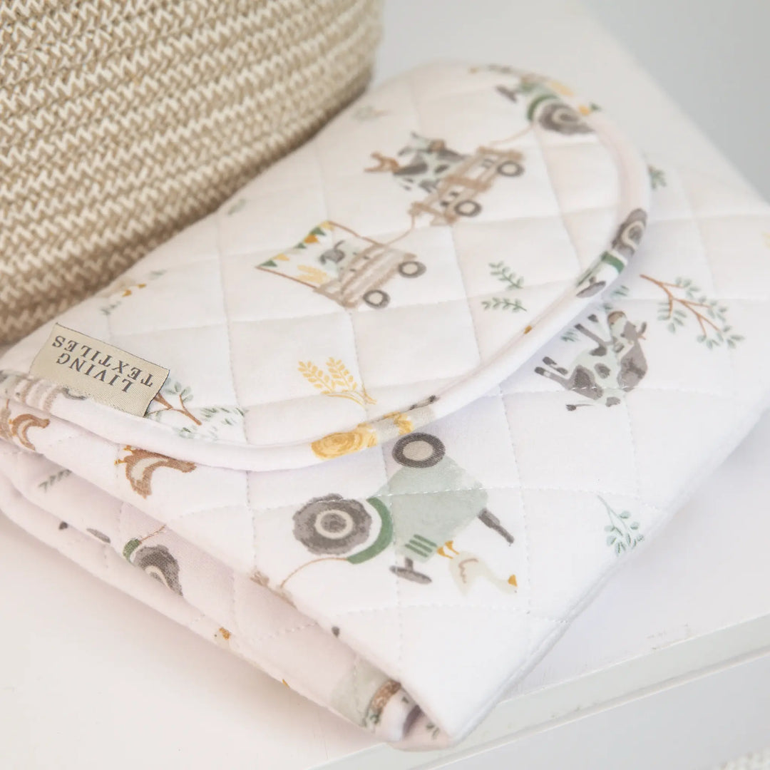 Living Textiles Foldable Waterproof Travel Change Mat - Tractor Ride