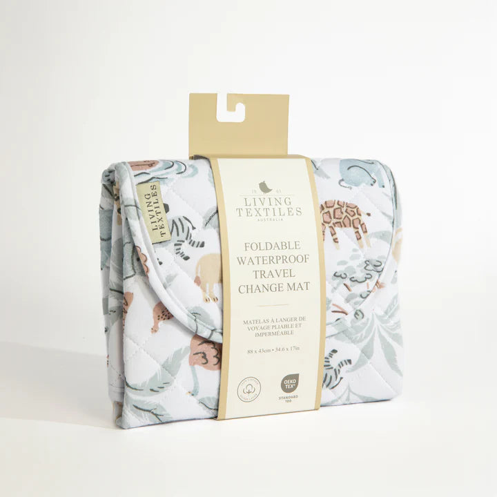 Living Textiles Waterproof Travel Change Mat - Wild Safari