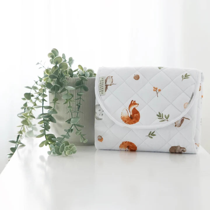 Living Textiles Waterproof Travel Change Mat - Fox & Friends