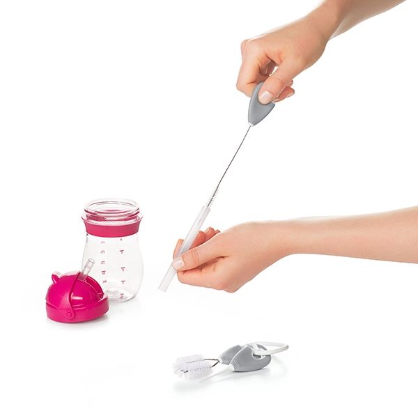 OXO Tot Straw & Sippy Cup Top Cleaning Set - Grey