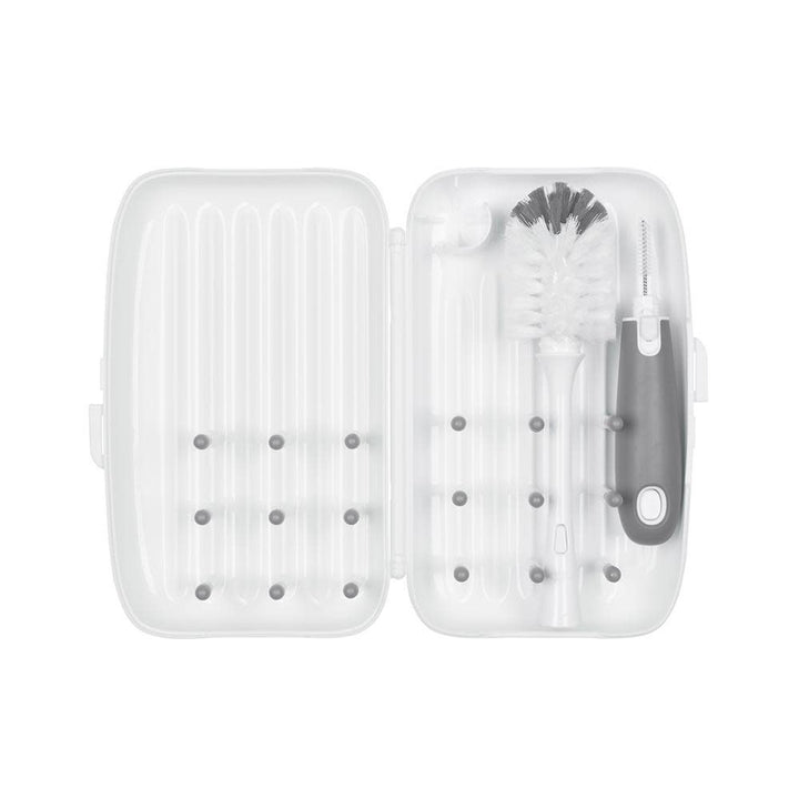 OXO TOT ON THE GO DRYING RACK & BOTTLE BRUSH GREY