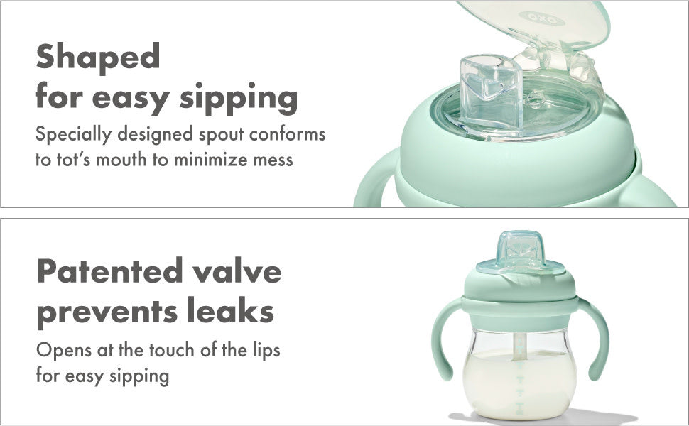 OXO Tot Transitions Soft Spout Sippy Cup With Removable Handles 6oz - Opal