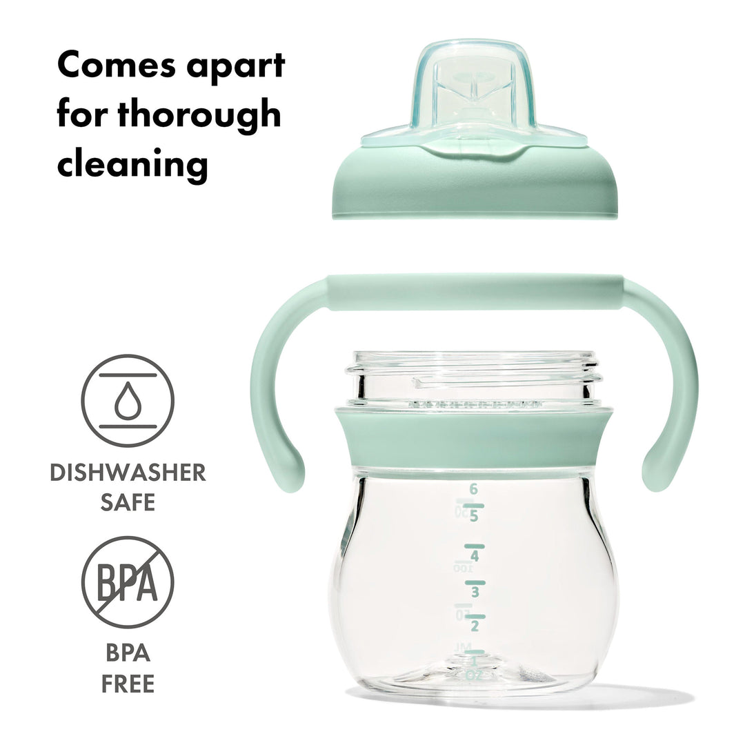 OXO Tot Transitions Soft Spout Sippy Cup With Removable Handles 6oz - Opal