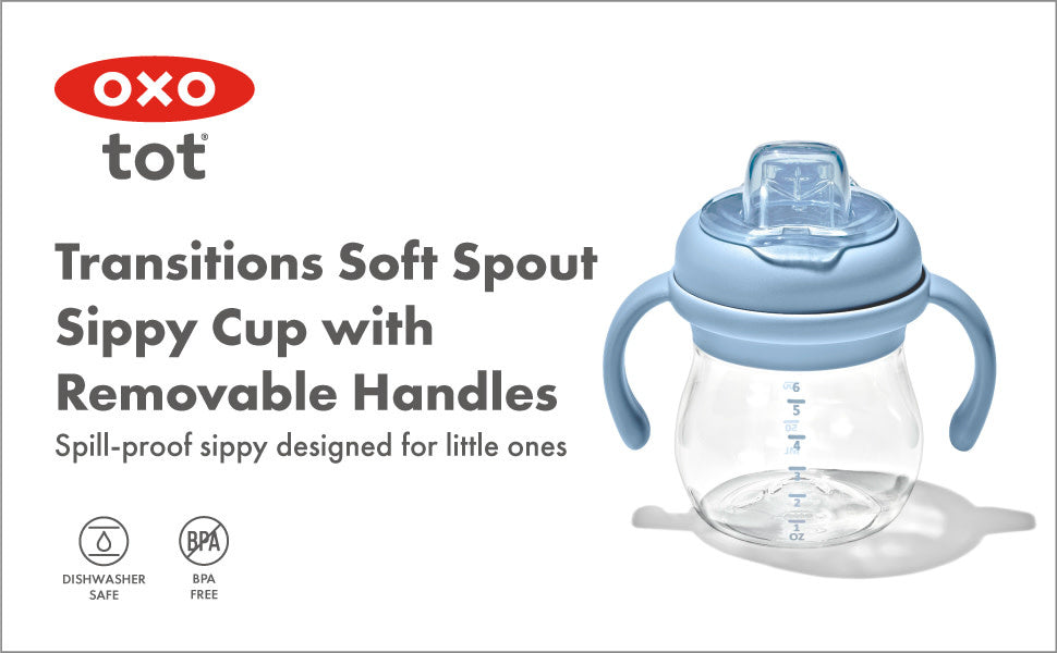 OXO Tot Transitions Soft Spout Sippy Cup With Removable Handles 6oz - Dusk