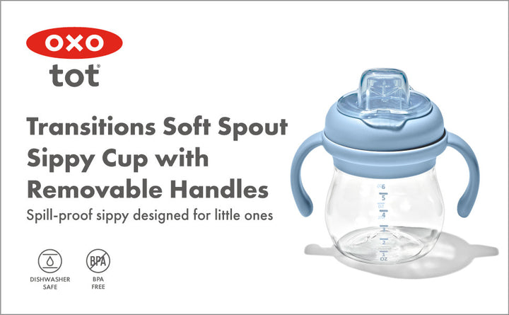 OXO Tot Transitions Soft Spout Sippy Cup With Removable Handles 6oz - Dusk