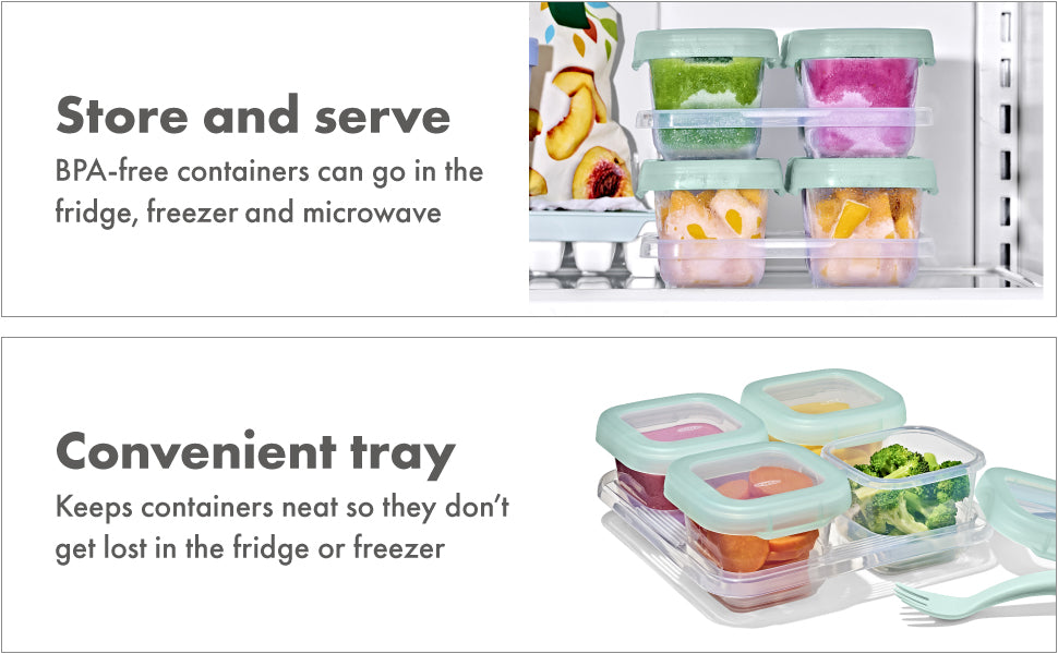 OXO Tot Baby Blocks Freezer Storage Containers 180ml - Opal