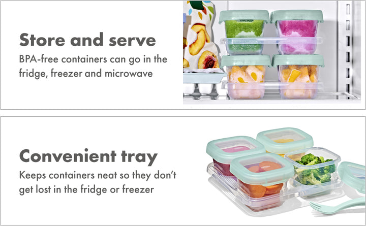 OXO Tot Baby Blocks Freezer Storage Containers 180ml - Opal