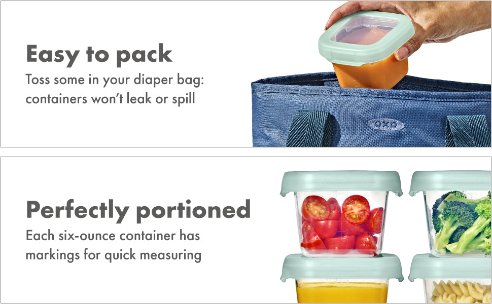 OXO Tot Baby Blocks Freezer Storage Containers 180ml - Opal