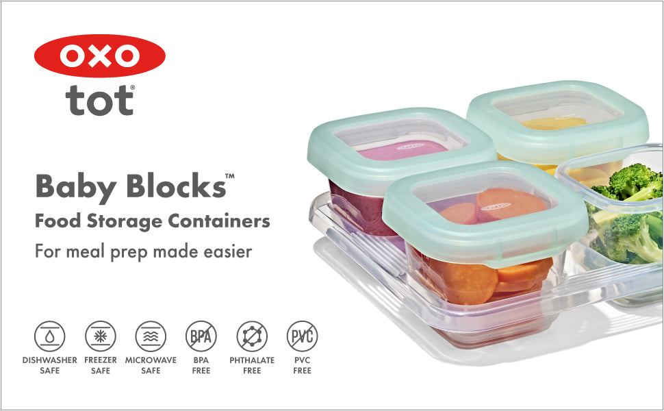 OXO Tot Baby Blocks Freezer Storage Containers 180ml - Opal