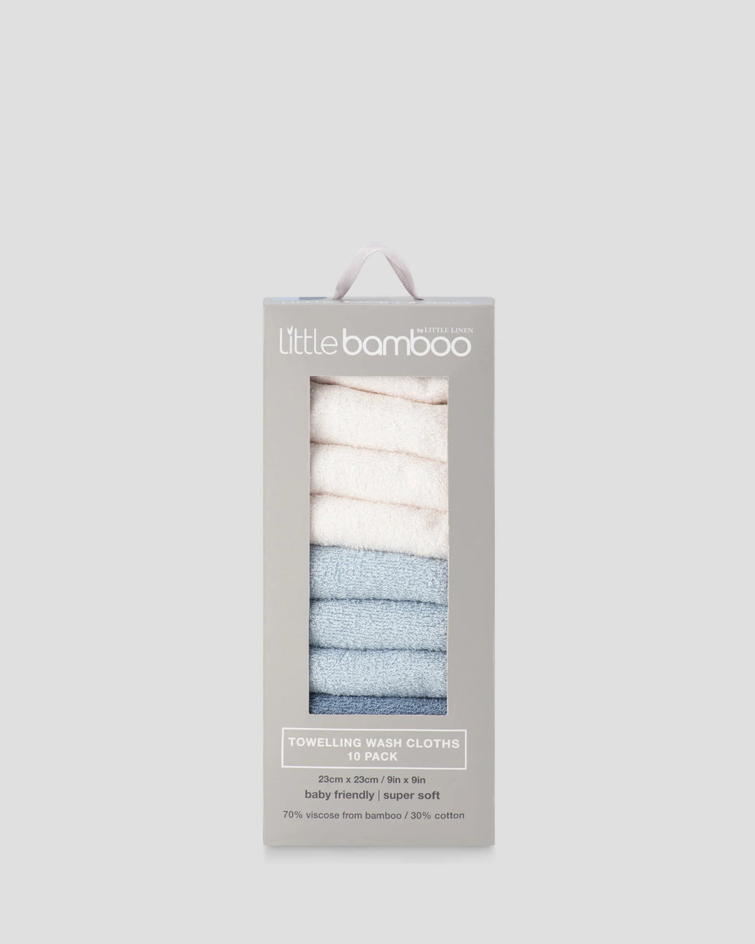 Little Bamboo Baby Towelling Washers 10PK - Retro Blue