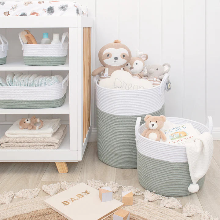 Living Textiles 3pc Storage Set - Sage/White