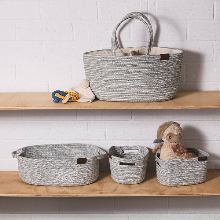 Living Textiles 3 Pc Cotton Rope Storage Set- Sage
