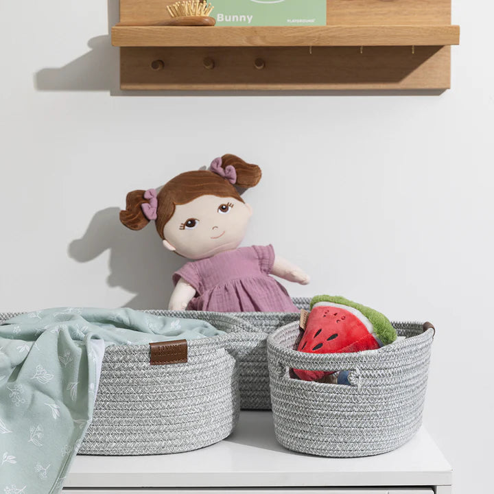 Living Textiles 3 Pc Cotton Rope Storage Set- Sage
