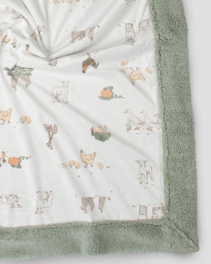 Little Linen Baby Snuggle Blanket - Farmyard Lamb