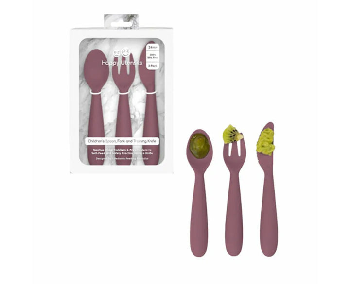 EZPZ HAPPY UTENSILS MAUVE