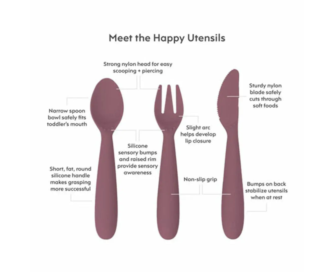 EZPZ HAPPY UTENSILS MAUVE