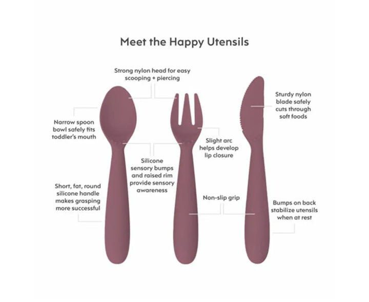 EZPZ HAPPY UTENSILS MAUVE