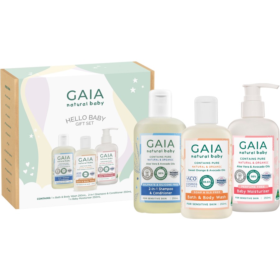 GAIA Natural Baby Hello Baby Gift Set 3pk