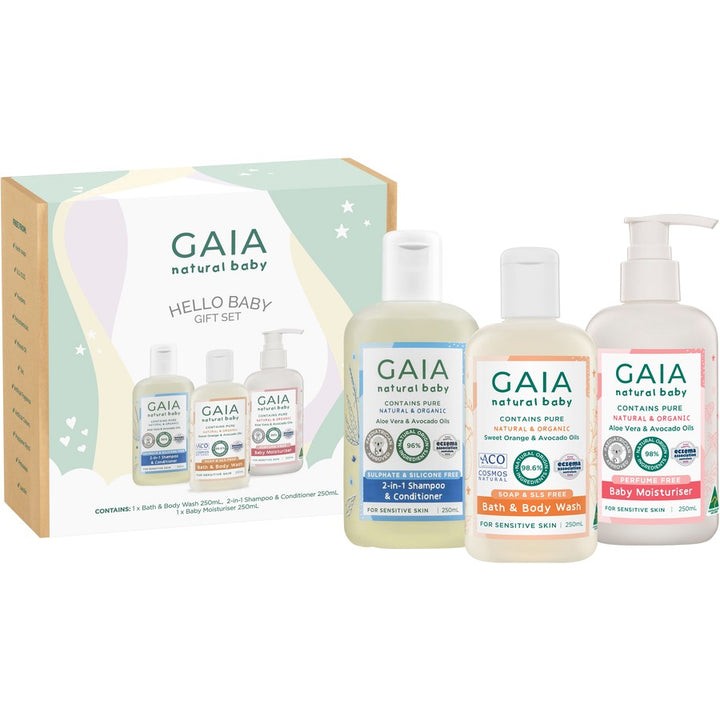 GAIA Natural Baby Hello Baby Gift Set 3pk