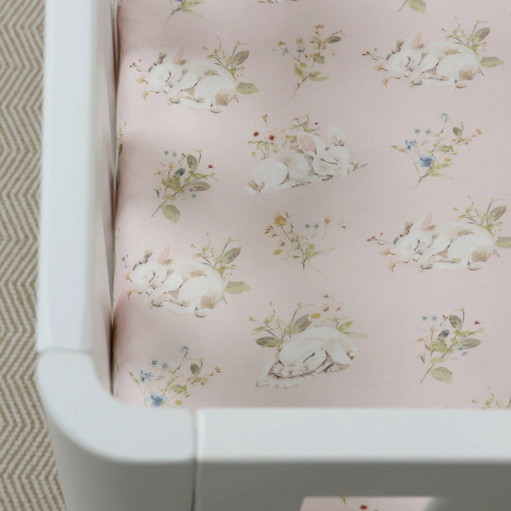 Bubba Blue Sleeping Bunny Jersey Cot Fitted Sheet
