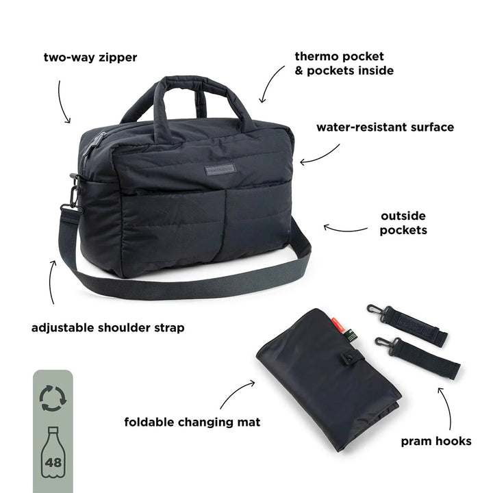 Done by deer Quilted Changing Bag - Black