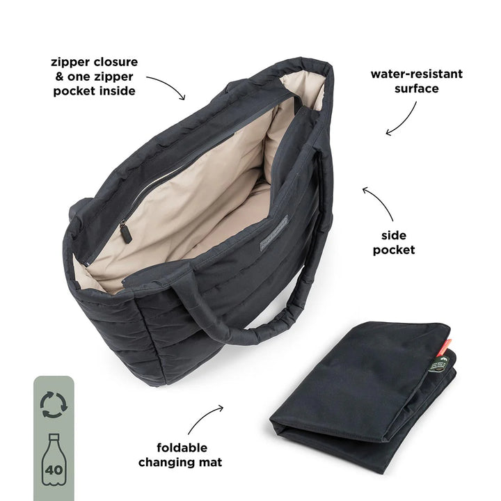 Done by Deer Quilted Changing Tote Black
