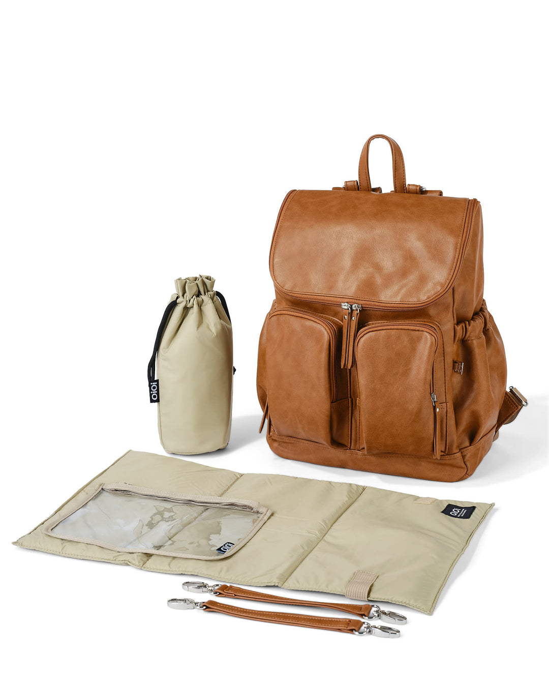 OiOi Signature Nappy Backpack - Tan Vegan Leather