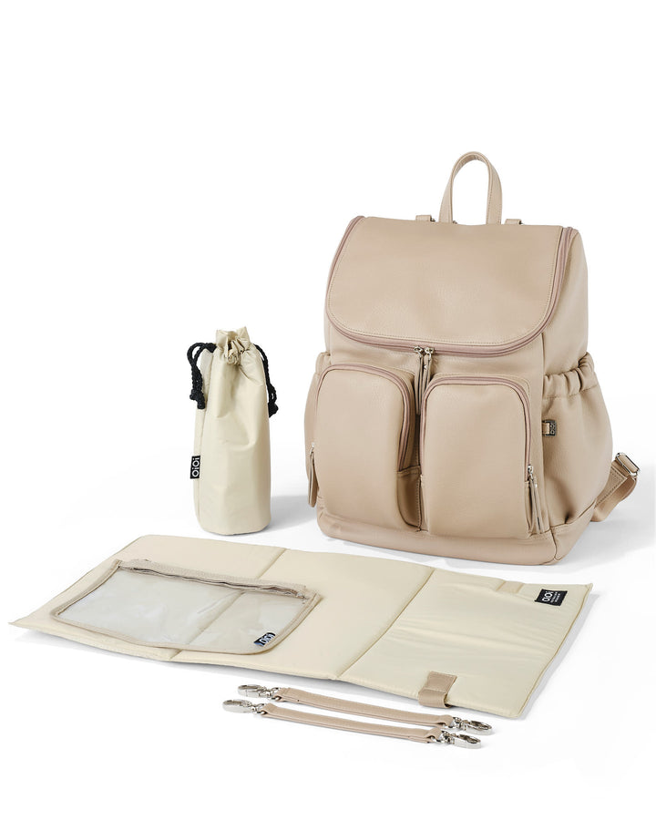 OiOi Signature Nappy Backpack - Oat Vegan Leather
