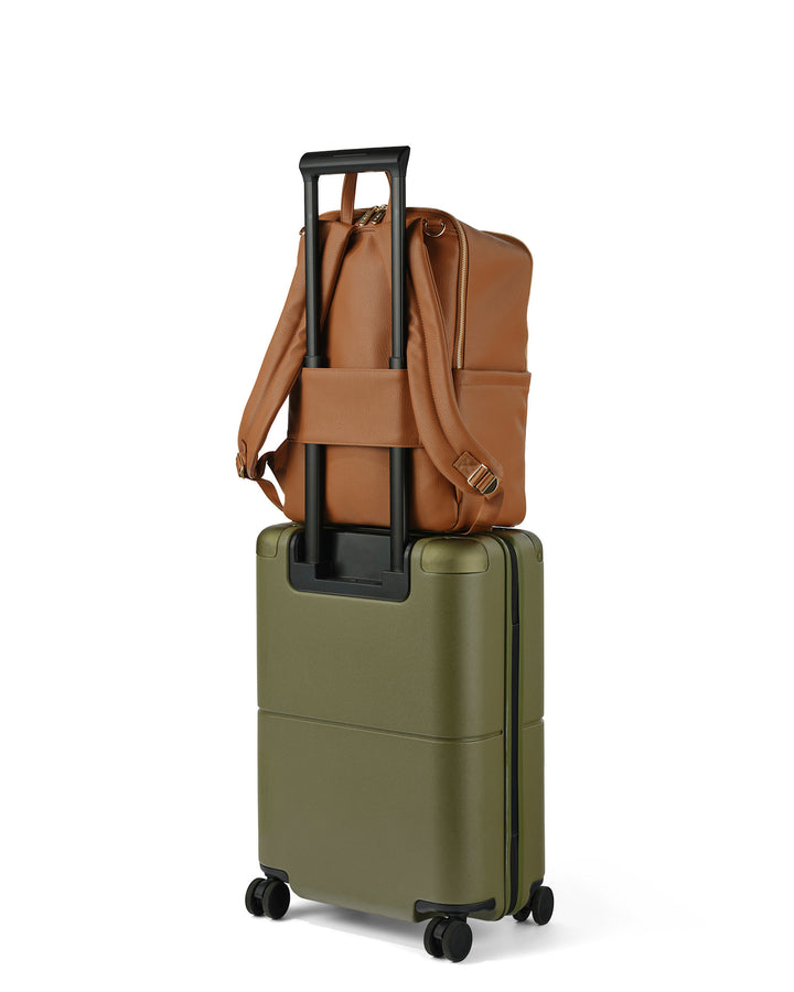 OiOi Multitasker Nappy Backpack - Chestnut Brown Vegan Leather
