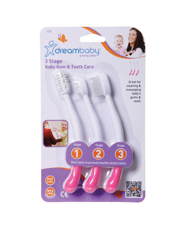Dreambaby PINK TOOTHBRUSH SET 3 STAGE(F324)