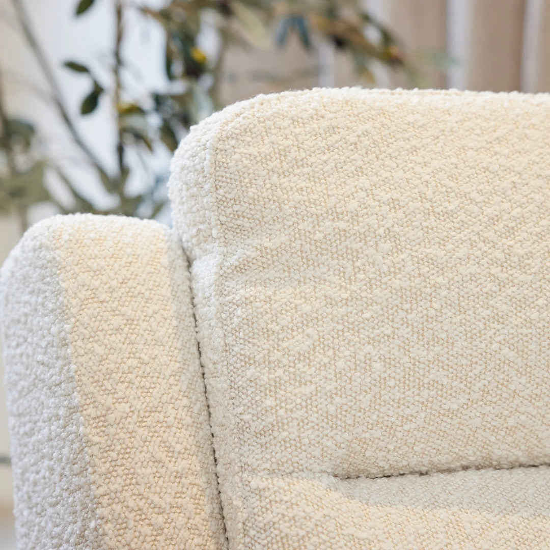 Il Tutto Henry Recliner Glider Chair in Vanilla Bouclé