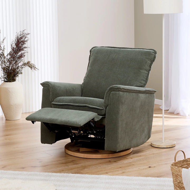 Il Tutto Louie Electric Recliner Glider Nursery Chair in Olive Corduroy