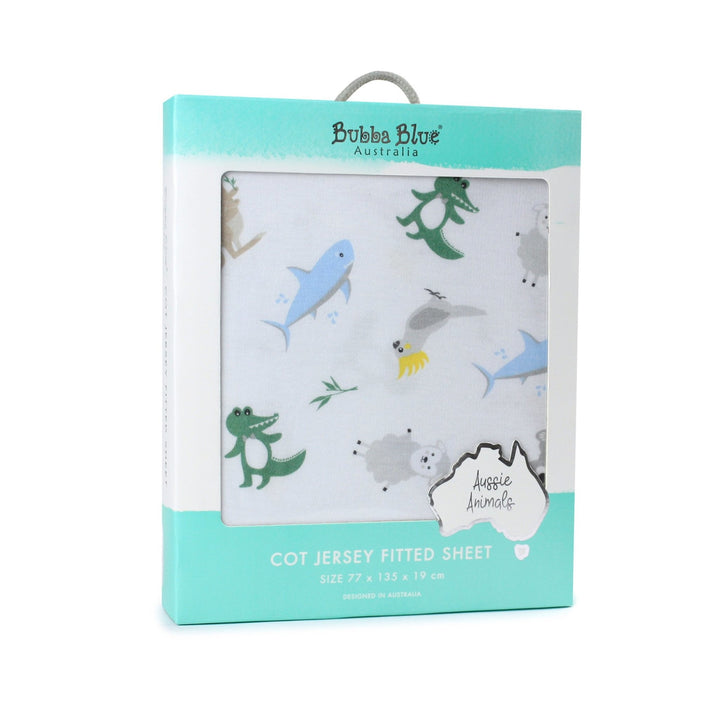Aussie Animals Jersey Cot Fitted Sheet