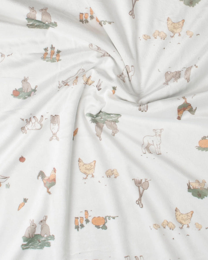 Little Linen Baby Snuggle Blanket - Farmyard Lamb