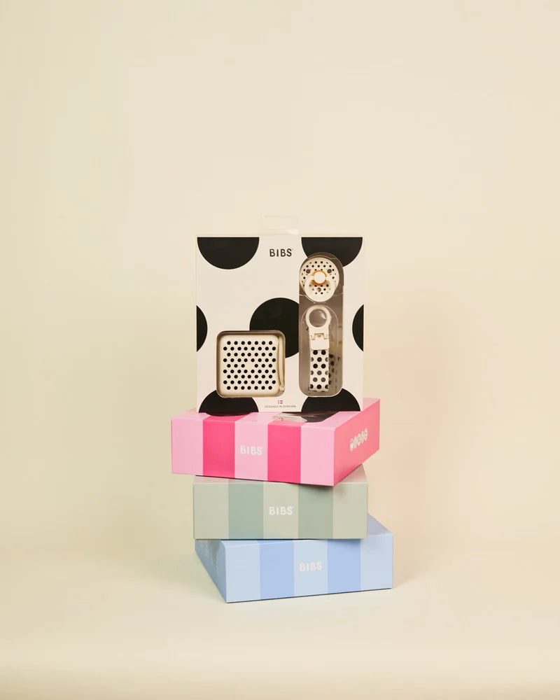 BIBS Gift Set, Soothe & Go - Polka Ivory/Black