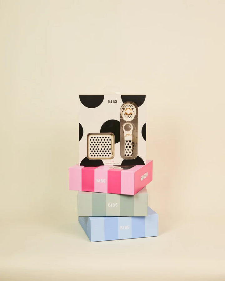 BIBS Gift Set, Soothe & Go - Polka Ivory/Black