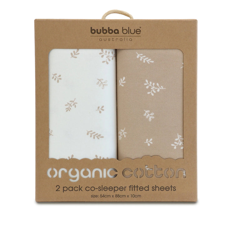 Bubba Blue Organic Cotton 2pk Co-Sleeper Fitted Sheets - Chestnut