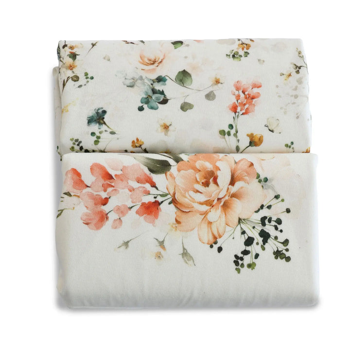 Bubba Blue Peonies Bamboo 2pk Waterproof Change Mat Covers