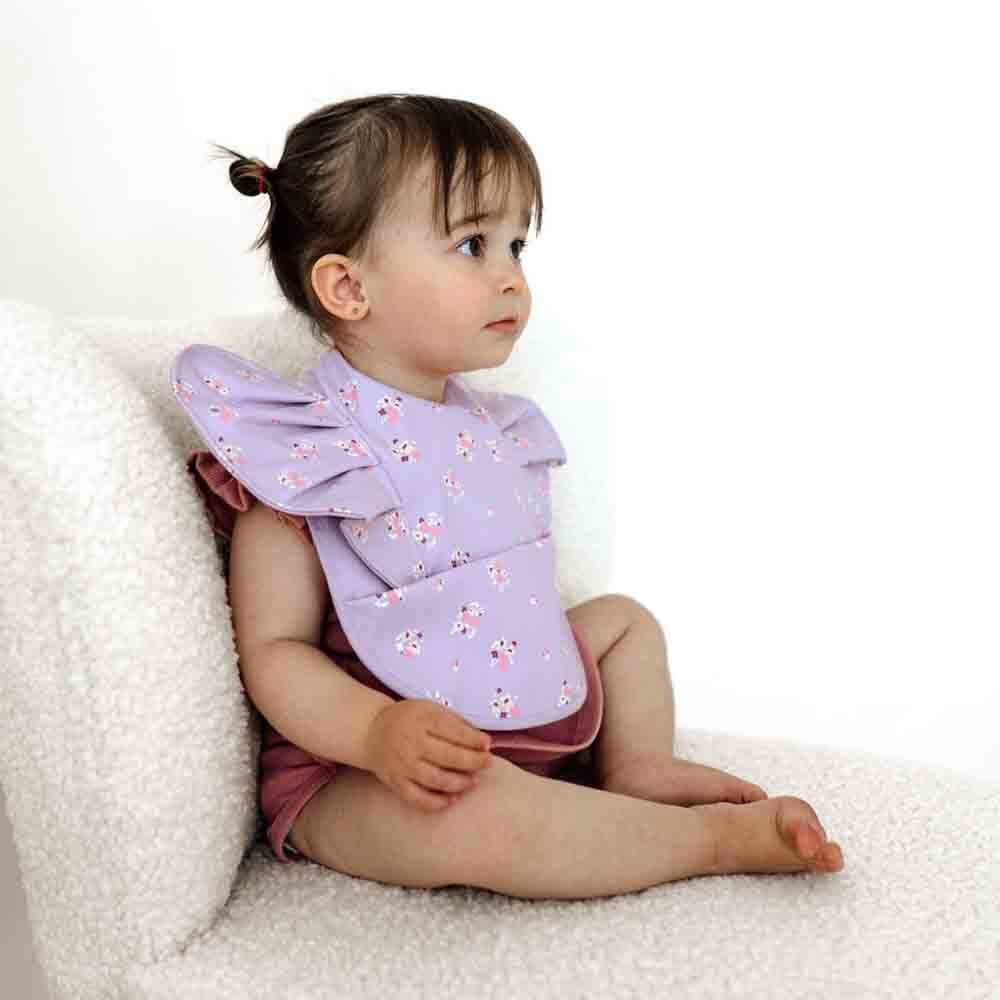 Snuggle Bib Waterproof Lilac Bloom Frill